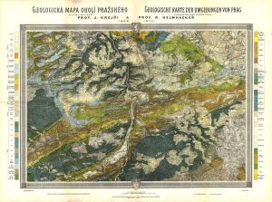 Geologická mapa okolí pražského (1877, Jan Krejčí a Rudolf Helmhacker) - Foto: Wikipedia, public domain - volné dílo