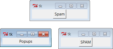 Two Toplevel windows and a root window