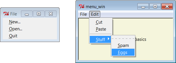 A File tear-off and Edit cascade