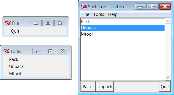 mytools items in a ShellGui window