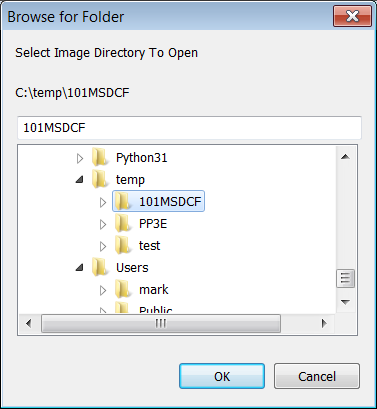 PyPhoto open directory dialog (the D key)