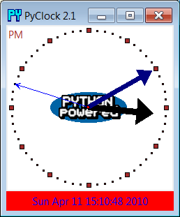 PyClock extended display with an image