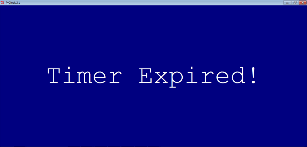 PyClock countdown timer expired