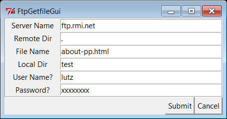 FTP getfile input form