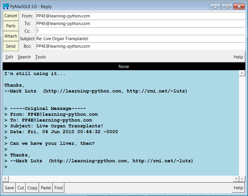 PyMailGUI reply compose window