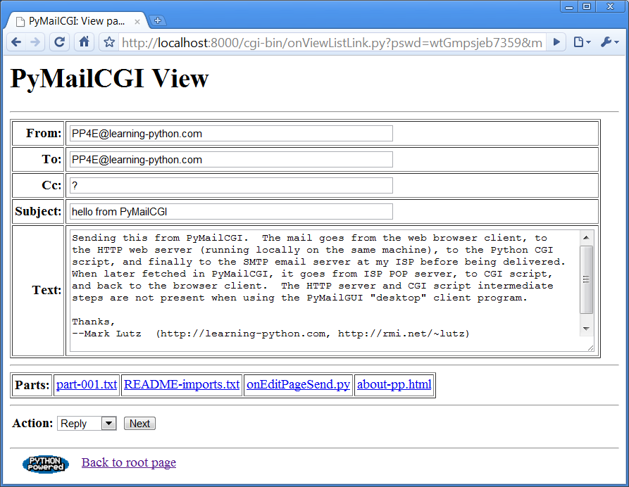 PyMailCGI view page