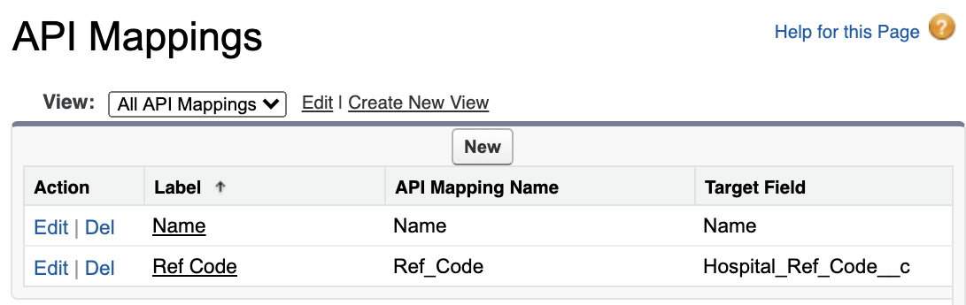 Figure 12.3 – API Mapping records for Name and Hospital_Ref_Code
