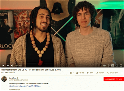 Begrüßung von Jay & Arya in 2018 (www.youtube.com/watch?v=vFYD6RovjB8)