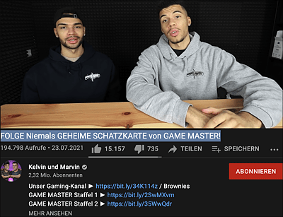 Kelvin und Marvin erleben unter anderem richtige Abenteuer in ihren Videos. (www.youtube.com/watch?v=v-32D4ziZfg)