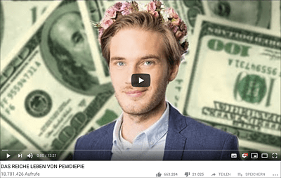 Reich werden mit YouTube wie PewDiePie (www.youtube.com/user/PewDiePie)