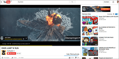 Videoanzeige für ein Onlinegame vor einem DNER-Video (www.youtube.com/watch?v=j-s0s1Qmvf4)