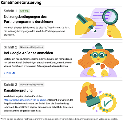 Konto für die Monetarisierung aktivieren