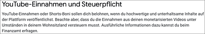 In Deutschland müssen Einnahmen versteuert werden.