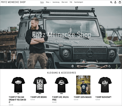 Merchandise-Shop von YouTuber Fritz Meinecke