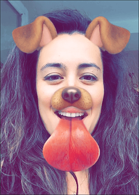 SnapchatSnapchat-Maske vom leckenden Hund