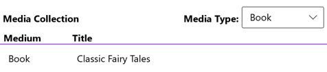 Figure 2.18 – Media Collection filtered to display only books
