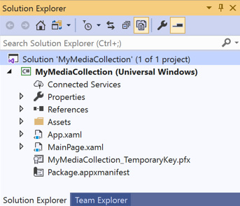 Figure 2.5 – The new WinUI app in Solution Explorer
