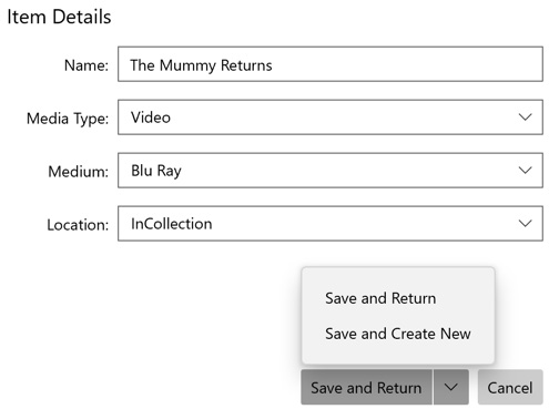 Figure 5.14 – Using the new SplitButton to save items
