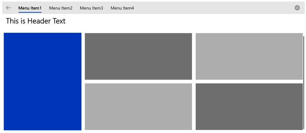 Figure 5.3 – NavigationView configured at the top of a page
