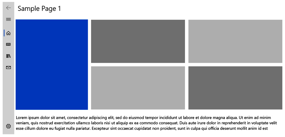 Figure 5.4 – A collapsed left NavigationView control
