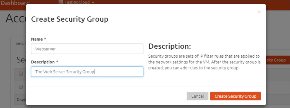 Creating a security group