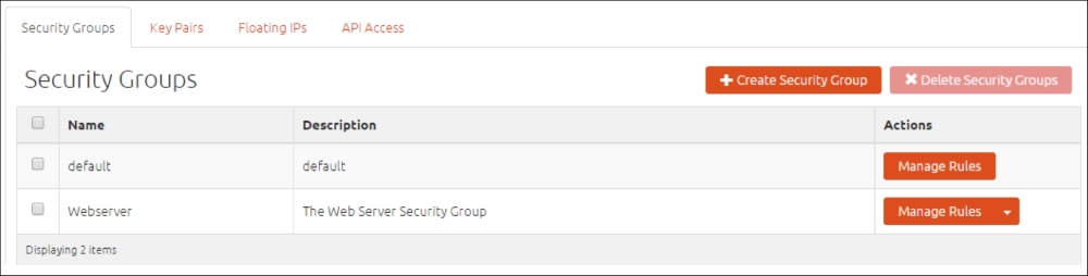 Creating a security group