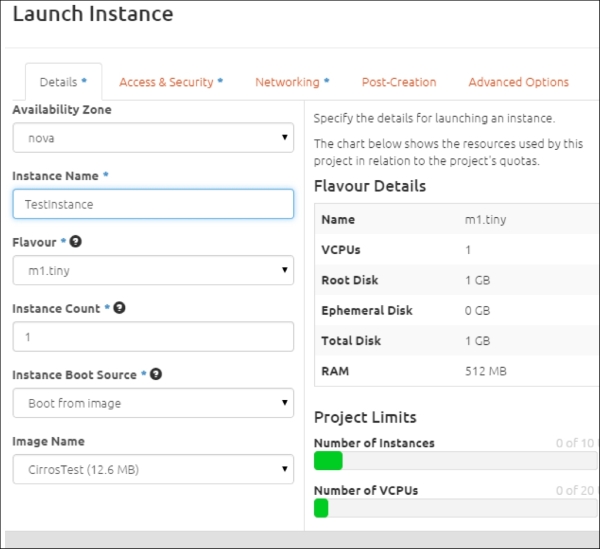 Launching an instance