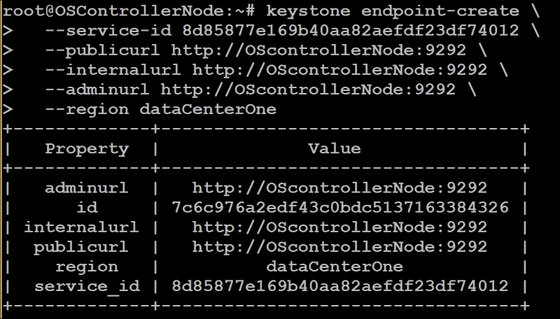 Creating a Glance endpoint