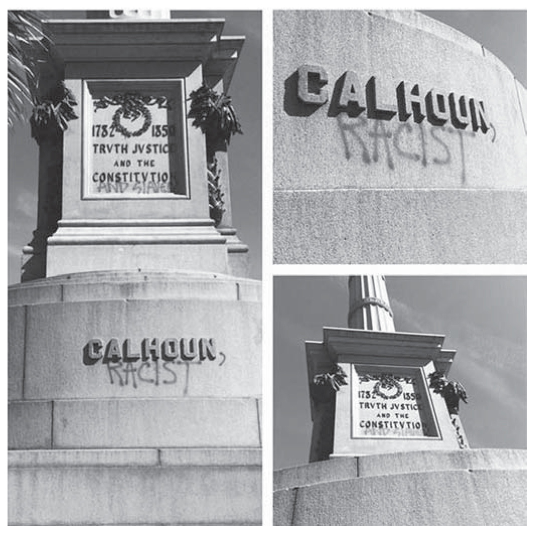 Just days after the Emanuel A.M.E. Church shootings in June 2015, the nearby monument to proslavery statesman John C. Calhoun was vandalized.