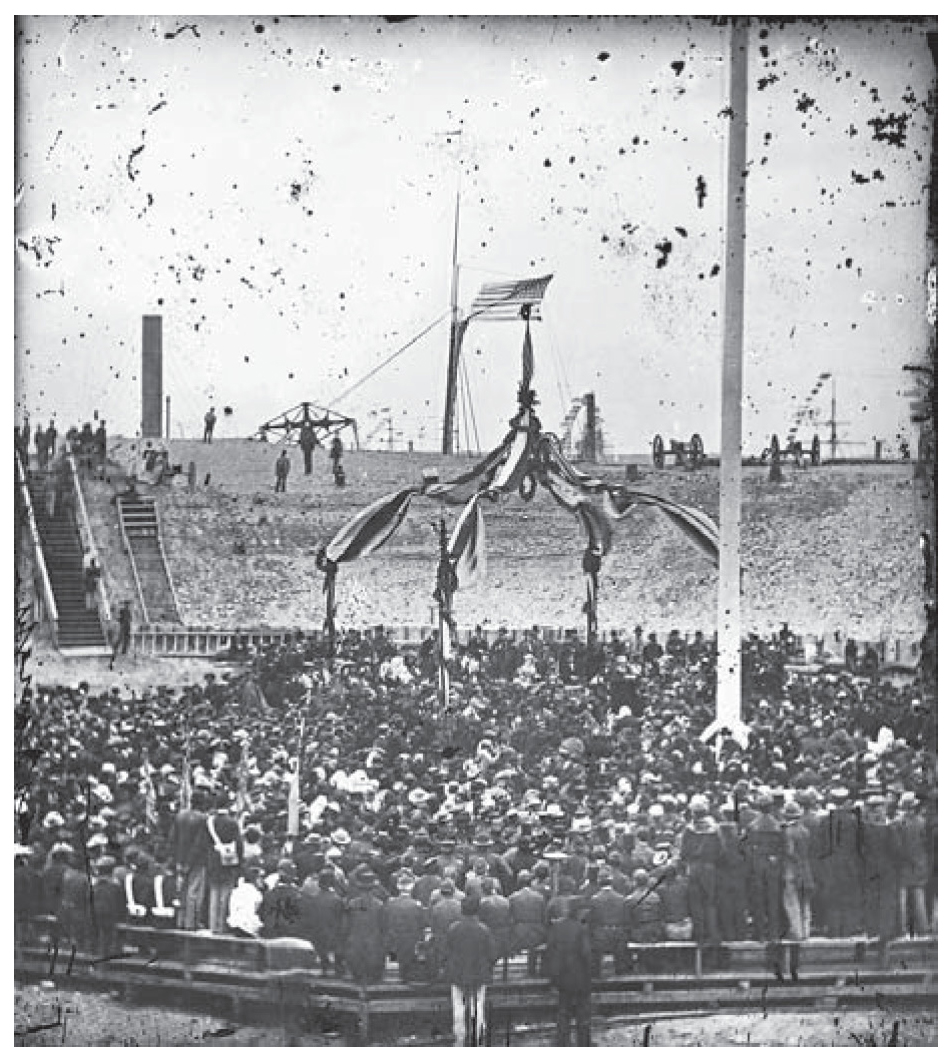 On April 14, 1865, thousands of people gathered at Fort Sumter for a flag-raising ceremony that commemorated the end of the Civil War.