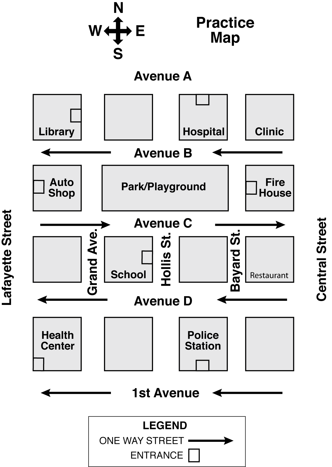 An overhead street map.