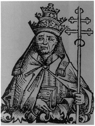 Pope Alexander III. Hartmann Schedel, Liber chronicarum (Nuremberg Chronicle). Nuremberg: Anton Koberger, 1493, p. 202v.