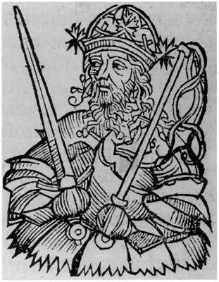 Attila. Hartmann Schedel, Liber chronicarum (Nuremberg Chronicle). Nuremberg: Anton Koberger, 1493, p. 137v.