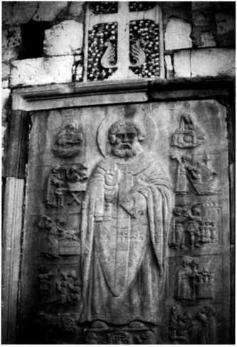 Saint Nicholas and Miracles, relief on east wall of the church of San Nicola, Bari. Photograph courtesy of John W. Barker.