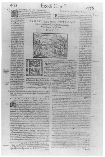 Biblia sacra, cum glossa ordinaria. . . . Exodus, columns 475-476. Lyon, 1589. Reproduced from original held by Department of Special Collections of the University Libraries of Notre Dame.