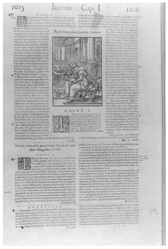 Biblia sacra, cum glossa orainaria . . ., Vol. 5: Gospel of John, columns 1015-1016. Lyon, 1589. Reproduced from original held by Department of Special Collections of the University Libraries of Notre Dame.