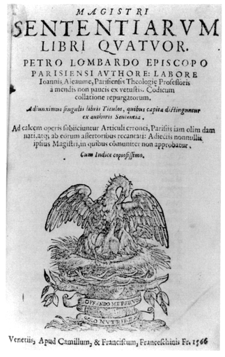 Peter Lombard, Sentences. Magistri Sententiarum libri quatuor. Venice: Camillo and Francesco Franceschini, 1566. Reproduced from original held by Department of Special Collections of the University Libraries of Notre Dame.