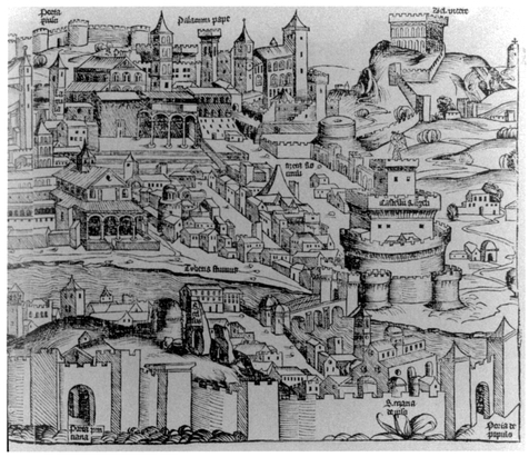 Rome. Hartmann Schedel, Liber cbronicarum (Nuremberg Chronicle). Nuremberg: Anton Koberger, 1493, p. 58r.