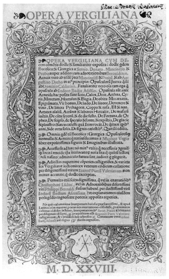 Virgil, Opera vergiliana. Lyon: J. Mareschal, 1528. Reproduced from original held by Department of Special Collections of the University Libraries of Notre Dame.