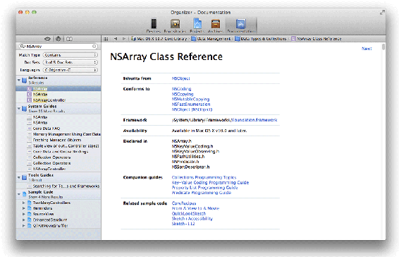 NSArray reference page