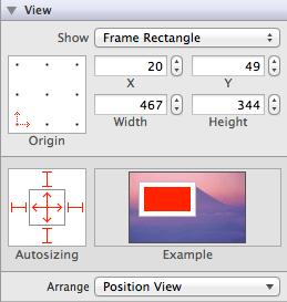 Setting the autosizing mask