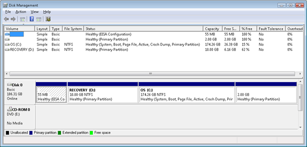 Disk Management MMC snap-in