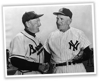 World Series managers Fred Haney of the Braves and Casey Stengel of the Yankees (WHI IMAGE ID 25507)