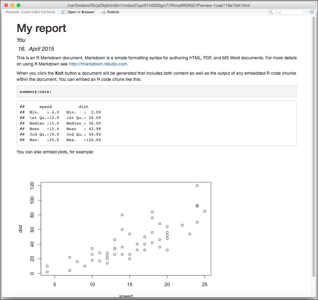 Creating your first R Markdown document