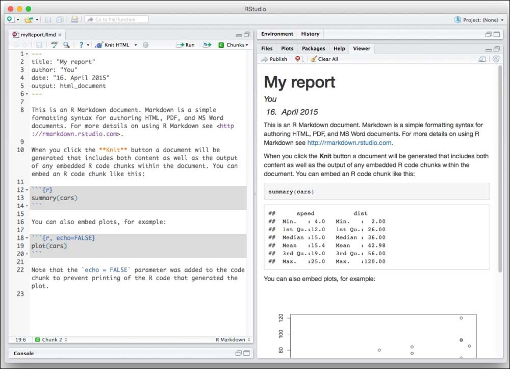 Creating your first R Markdown document