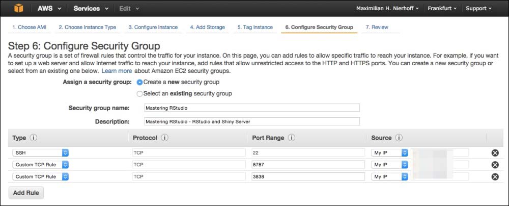 Configuring a security group