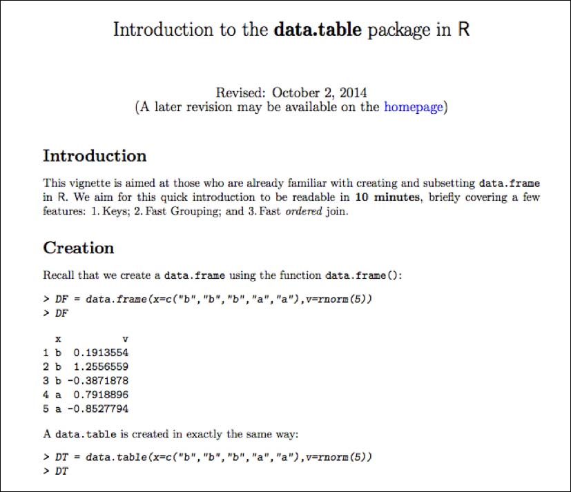 Writing a package vignette with R markdown