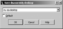 The Save Disassembly Desktop dialog