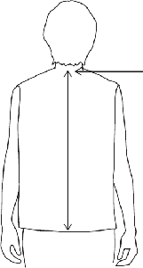 Measure your desired bodice length from the nape of your neck to the desired position of the hem. It’s best to have someone else do this for you.