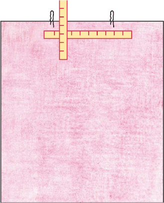 Measure the marked neckline width and depth and translate these measurements to stitches and rows. Plot this shaping onto graph paper.